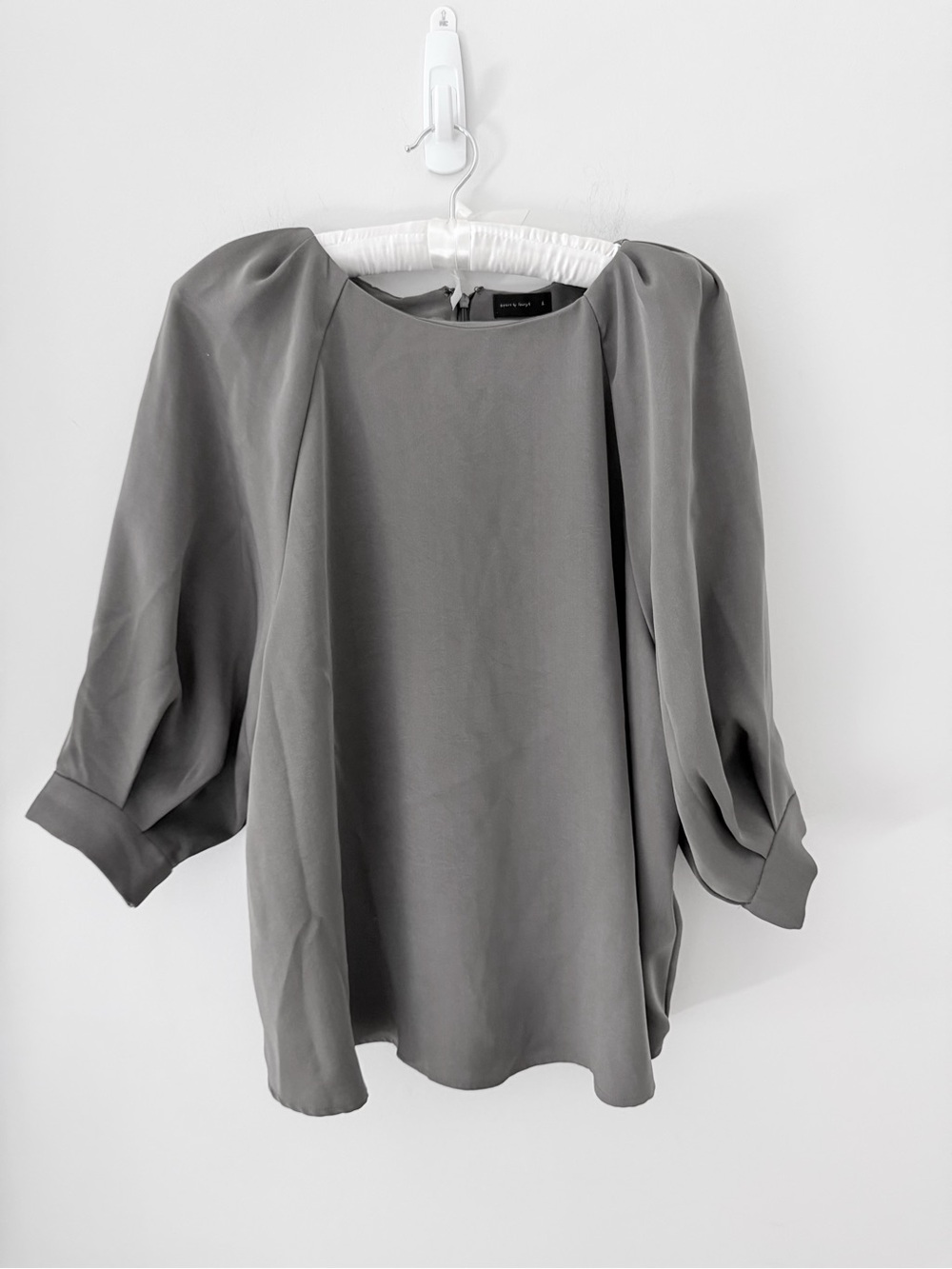 Apart by Lowry army green Lagenlook puff sleeve classic blouse L Japanese brand